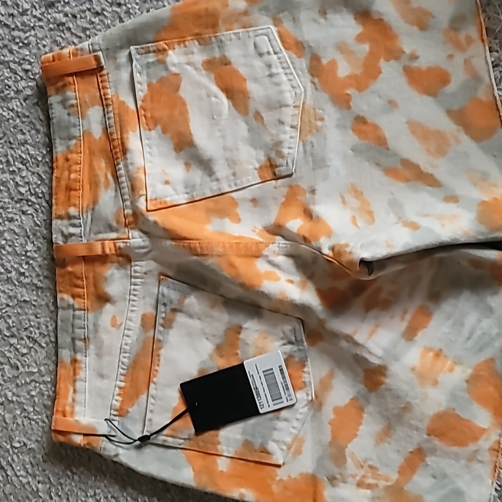 HUDSON Denim Orange Hana Tie Dye Shorts